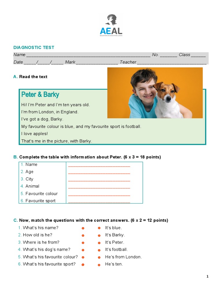 Peter's Profile and Activities Test | PDF