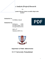 Economic Analysis (Project) Research: G C University Faisalabad