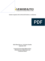 Artículo de Opinión Sobre La División de Las Entidades Del Territorio y Sus Funciones