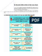 12 Errores Que Todo Docente Debe Evitar Al Dar Una Clase