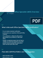 Microsoft Office Specialist (MOS) Overview: Click To Edit Master Title Style
