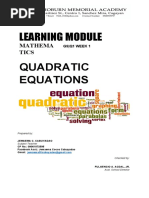 Learning Module: Quadratic Equations