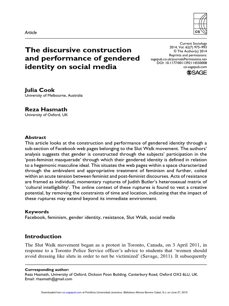 The Discursive Construction | PDF | Feminism | Gender Studies