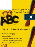 Materials Management - Objective, Scope &amp Function