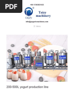 200-500L Yogurt Production Line - Taizy Yogurt Machinery