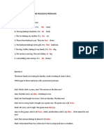 POSSESSIVE ADJECTIVES AND POSSESSIVE PRONOUNS ejercicio