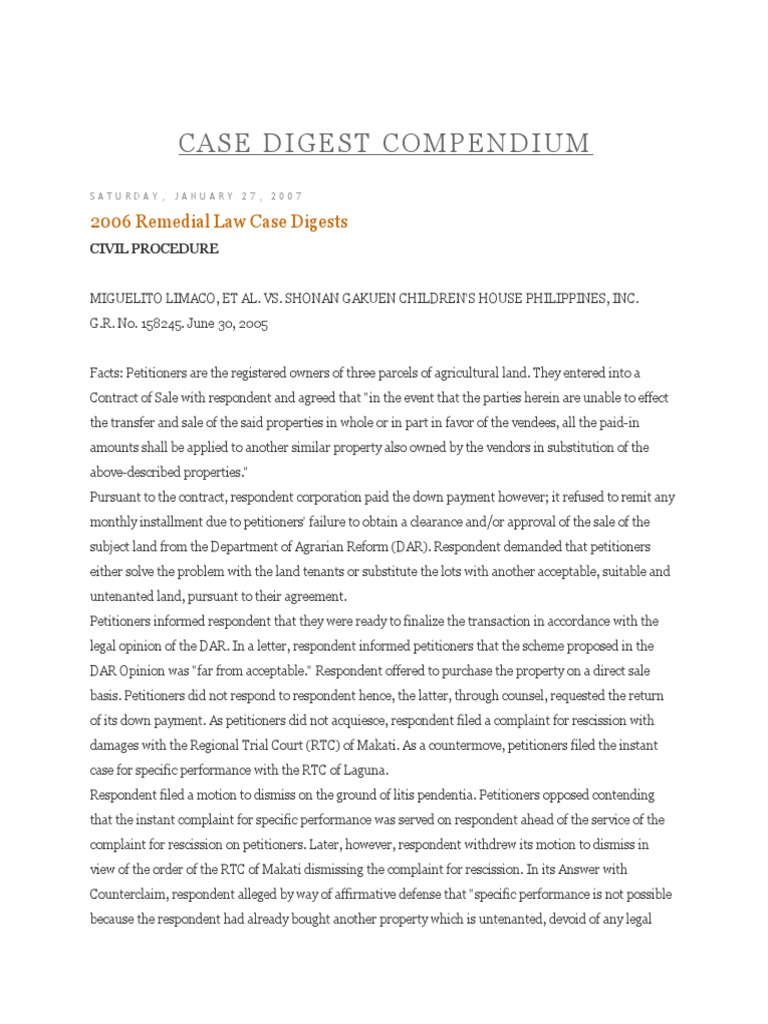 Case Digest Compendium | PDF | Search And Seizure | Search Warrant