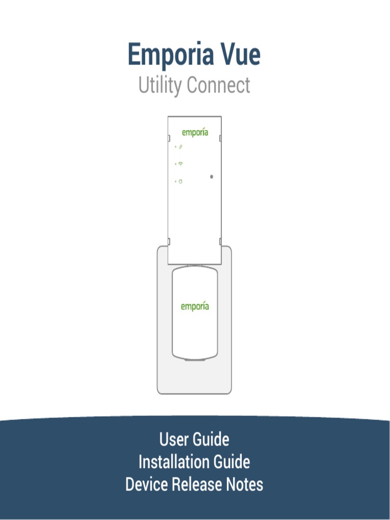 Emporia Vue Utility Connect Installation Guide PDF Wi Fi Mobile App