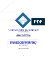 Invitación Pública Auditoria Especial de Contrataciones