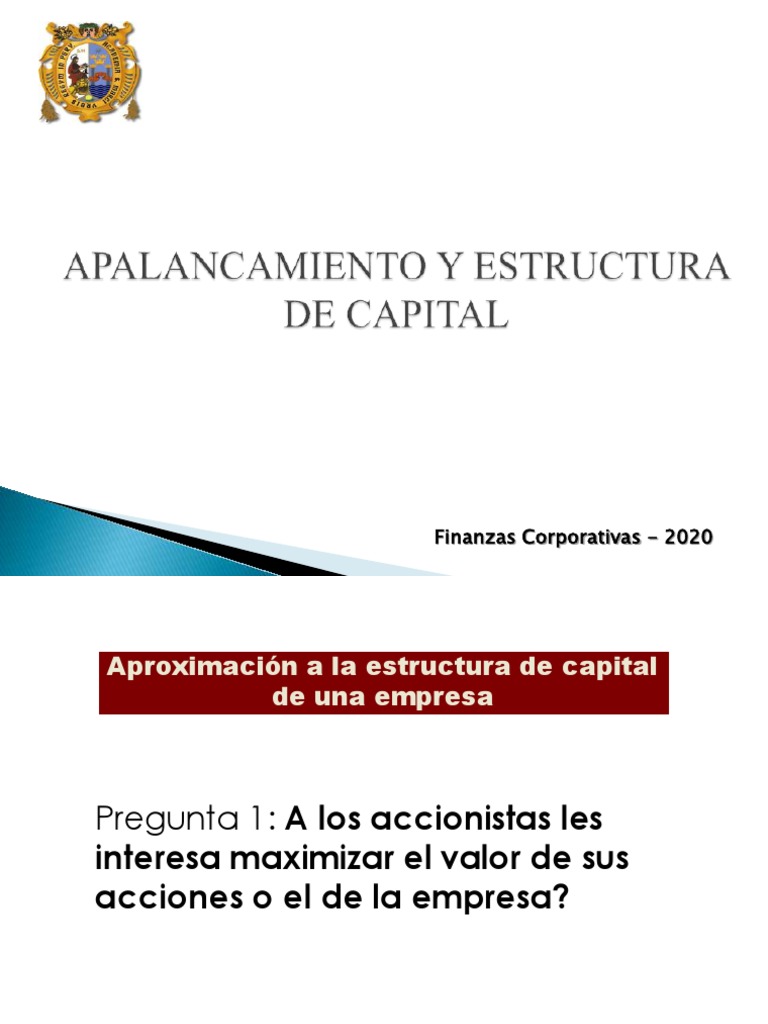 Sesion 07 Apalancamiento y Estructura de Capital | PDF | Compartir ...