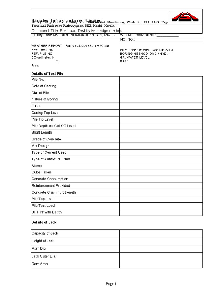Kentledge Method Pile Load Testing | PDF | Deep Foundation | Structural ...