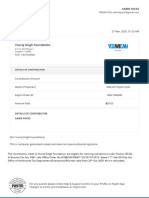 Contribution Receipt: Details of Beneficiary