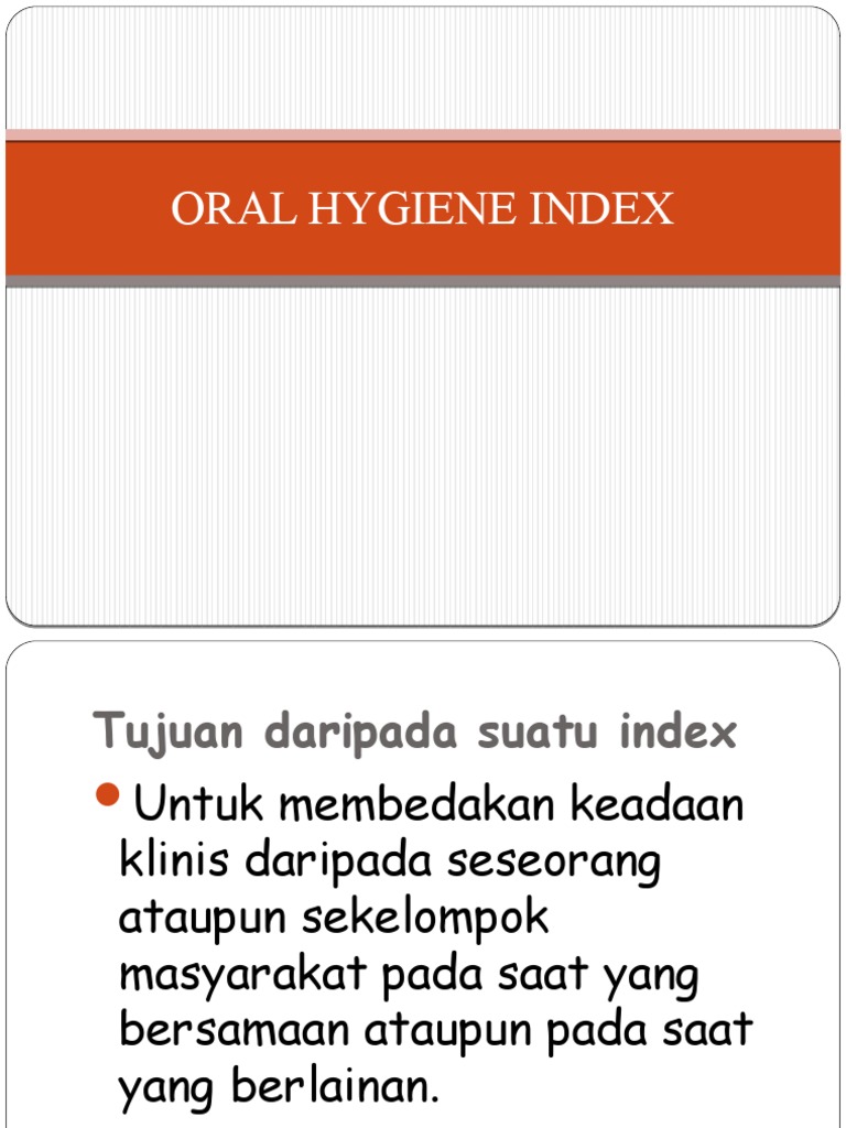 Oral Hygiene Index | PDF