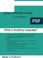 Python Refresher Course: By:A.Shobharani