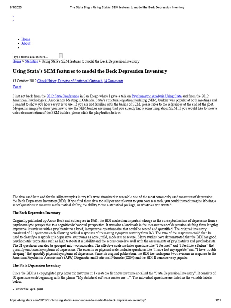 Best SEM Builder The Stata Blog Using Stata's SEM Features To Model The ...