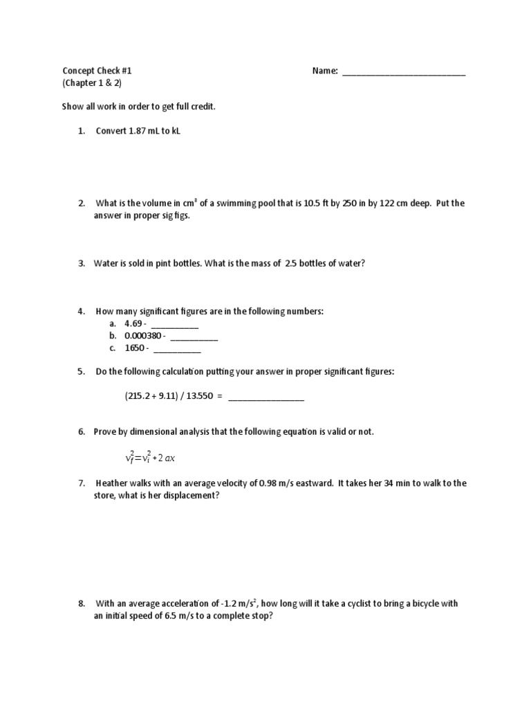 Physics and Math Conversion Problems | PDF | Teaching Methods & Materials