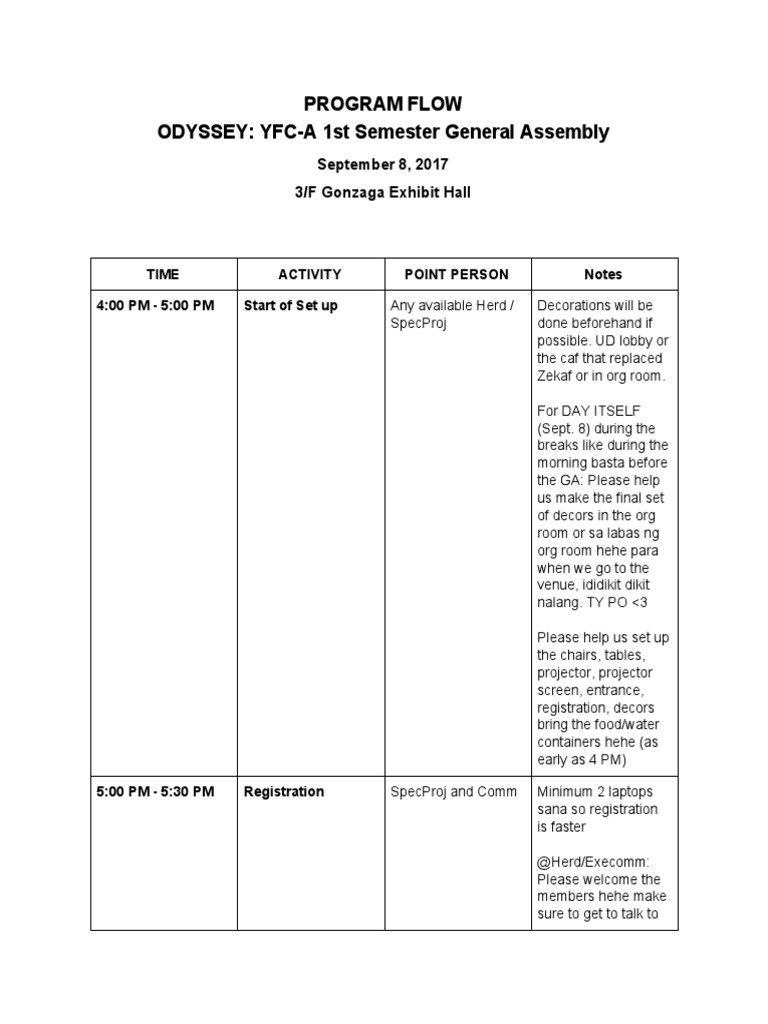 Program Flow - Odyssey | PDF