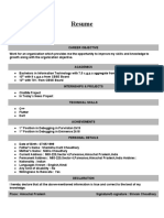 DXC Resume Format