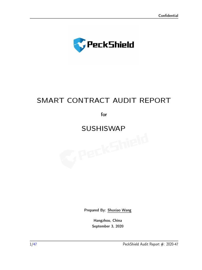 SushiSwap Smart Contract Audit | PDF | Software Bug | Vulnerability  (Computing)
