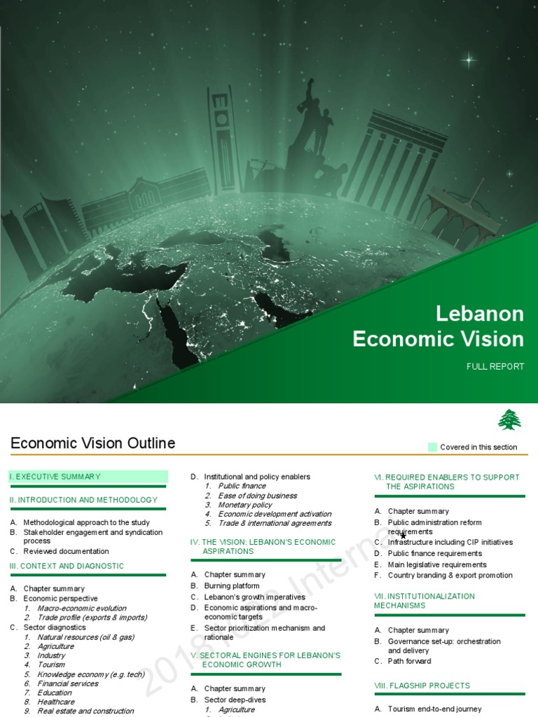 Lebanon Economic Vision PDF Balance Of Payments Gross Domestic