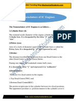 Nomenclature of IC Engines