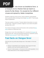 Fast Facts On Dengue Fever