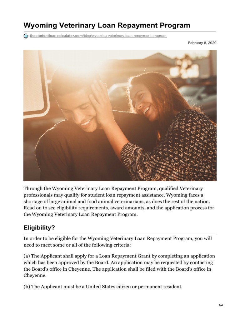 Wyoming Veterinary Loan Repayment Program PDF