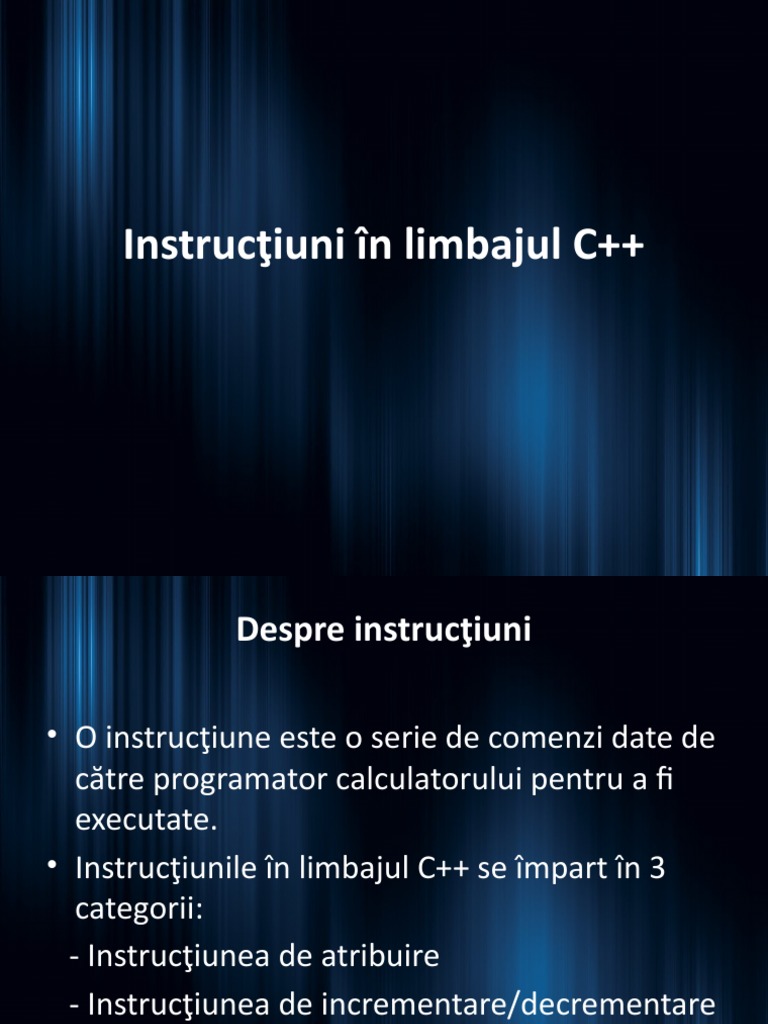 Instrucţiuni-În-Limbajul C++ | PDF