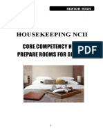 Housekeeping Ncii: Core Competency No. 2 Prepare Rooms For Guests