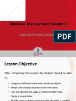 Database Management System 1: Data Definition Language