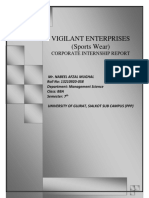 Vigilant Enterprises (Sports Wear) : Corporate Internship Report