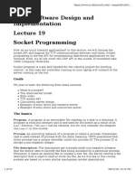 CS 50 Software Design and Implementation Socket Programming: Goals