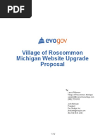 Village of Roscommon Michigan Website Upgrade Proposal