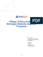 Village of Roscommon Michigan Website Upgrade Proposal