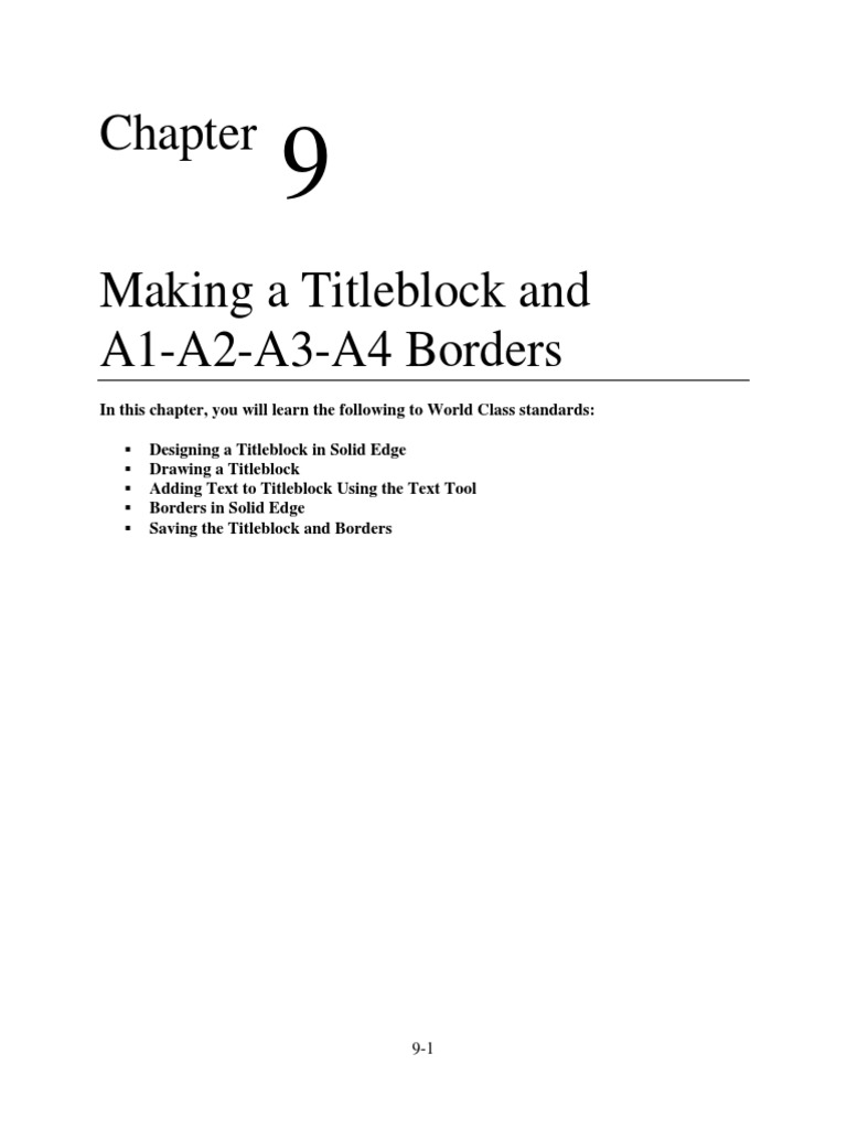 SolidEdge ch9 Titleblock and Borders PDF Download Free PDF Computer
