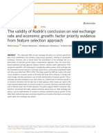 The Validity of Rodrik's Conclusion On Real Exchange Rate and Economic Growth: Factor Priority Evidence From Feature Selection Approach