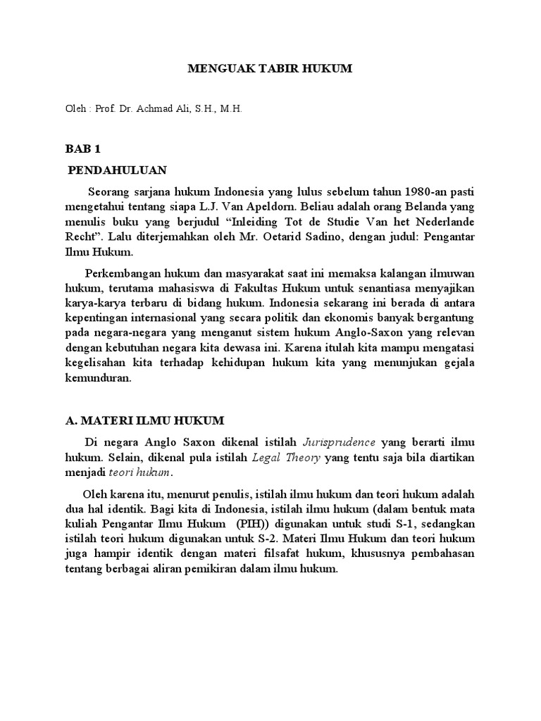Resume Menguak Tabir Hukum | PDF