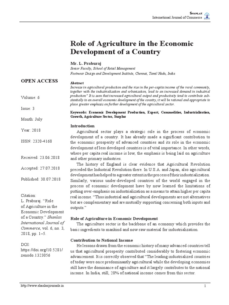Agriculture's Impact on Economic Growth | PDF | Economic Growth ...
