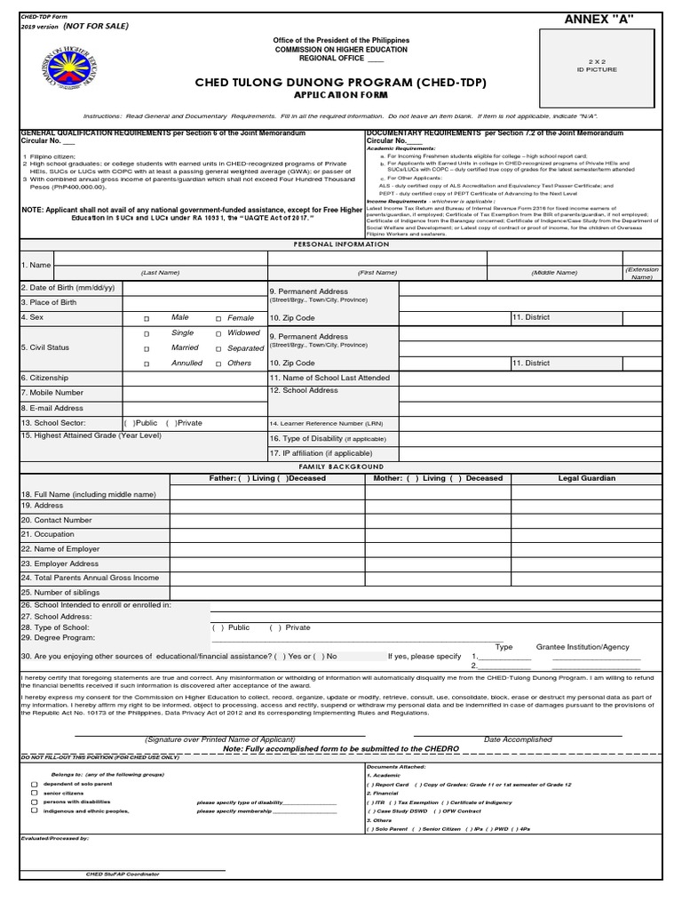 CHED TDP Application Form PDF PDF Justice Crime & Violence