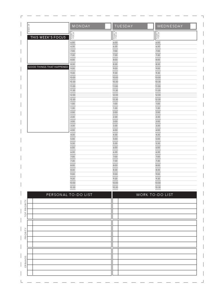 Weekly Focus and To-Do List | PDF