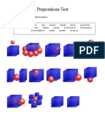 Prepositions Test: Match The Words in The Box With The Pictures!