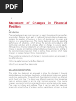 Statement of Changes in Financial Position: Previous