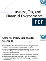 The Business, Tax, and Financial Environments