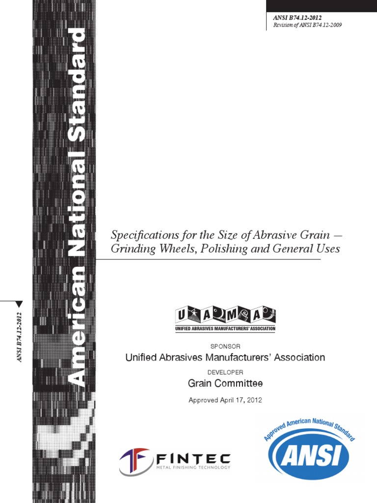 FF10.0103WashingtonMillsANSISpecifications B74.8 Friability