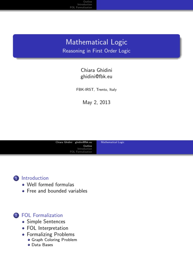 8 Fol Recup Exercises Interpretation Logic First Order Logic