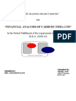Financial Analysis of Cadbury India Ltd