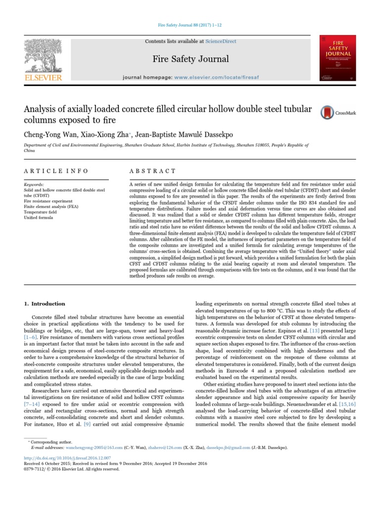 Analysis of Axially Loaded Concrete Filled Circular Hollow Double Steel ...