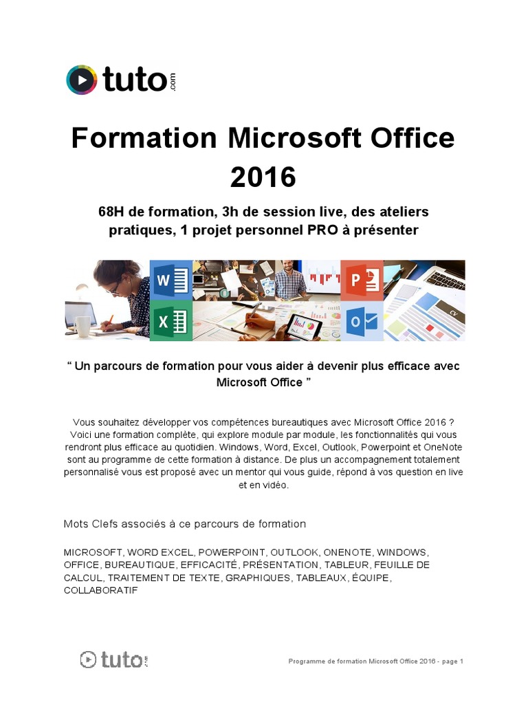 Formation Office 2016 | PDF | Microsoft Excel | Microsoft Word