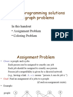Integer Programming Solutions For Graph Problems: in This Handout - Assignment Problem - Coloring Problem
