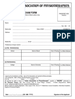 The Indian Association of Physiotherapists: Exam Form